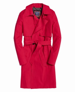 Superdry Sirena Trench Női Kabát Piros | CTHDW1975